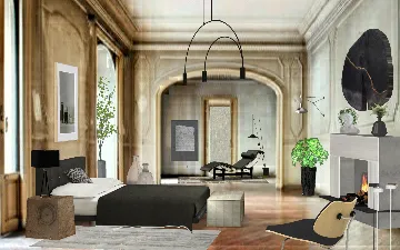Villa italiana, dormitorio minimalista