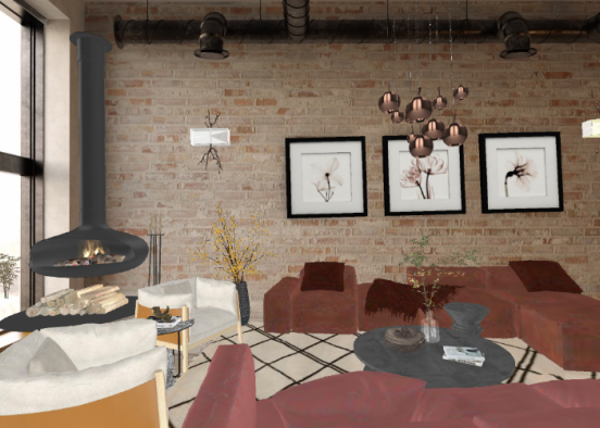 Modern living room design  Design Rendering