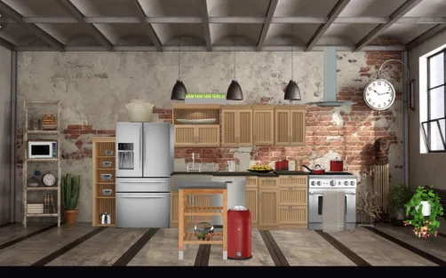 Brick kitchen