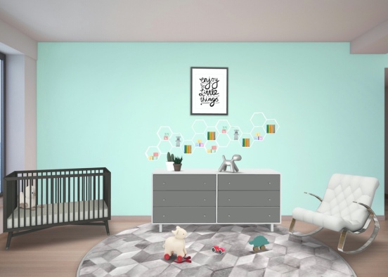 Baby Boy Blue Bedroom Design Rendering