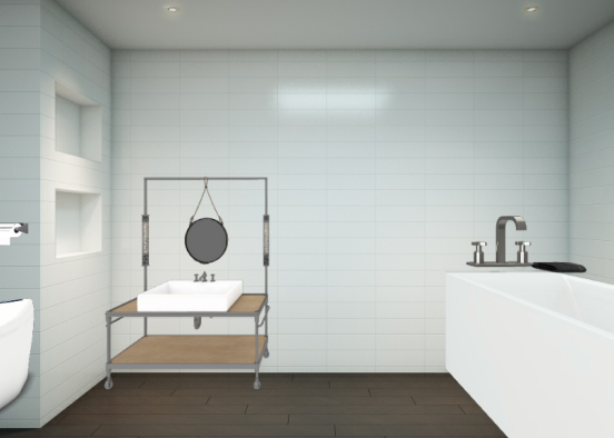 Banheiro preto  Design Rendering