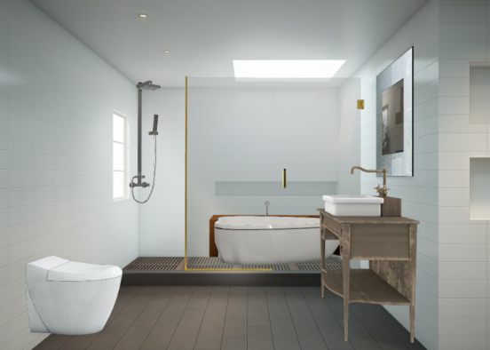 Banheiro rustico Design Rendering