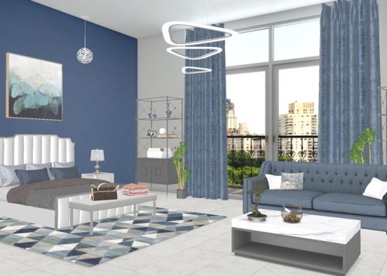 Gray and blue room 😍 Design Rendering
