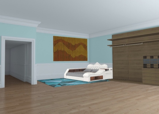 A Simple Bedroom Design Rendering