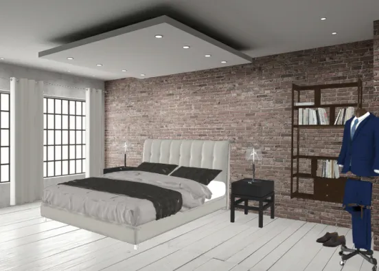 Bachelor's bedroom Design Rendering
