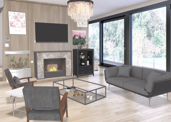 fancy living room  Design Rendering