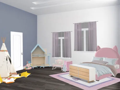 kids girls room pink.