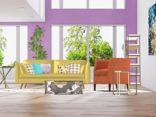 Colorful bright living room