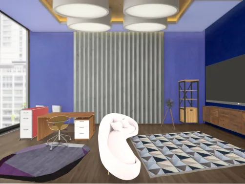 le salon moderne avec vue sur la ville 