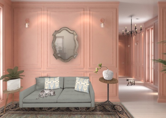 classical vintage living room Design Rendering