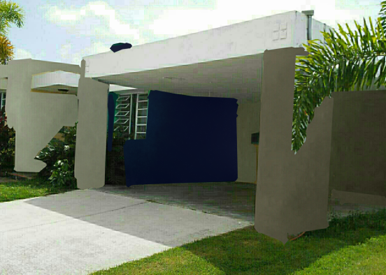 Casa en azul y crema  Design Rendering