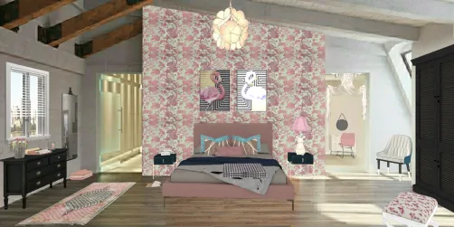 Funky attic bedroom 