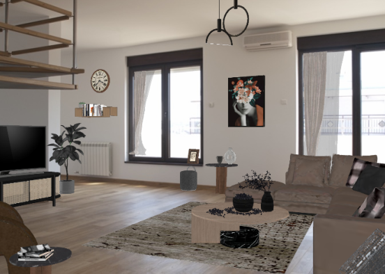 Metropolitan style living room  Design Rendering