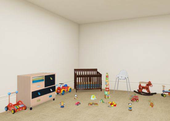 Messy baby room Design Rendering