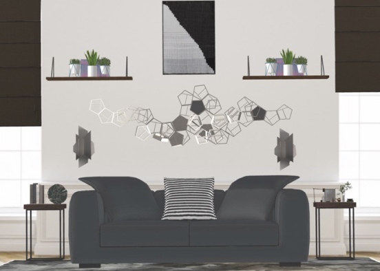 modern small living room Design Rendering