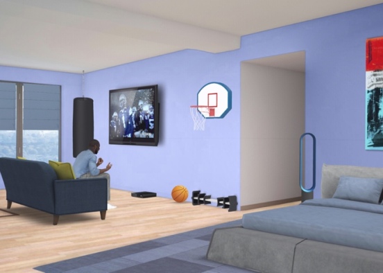 sports inspired bedroom Design Rendering