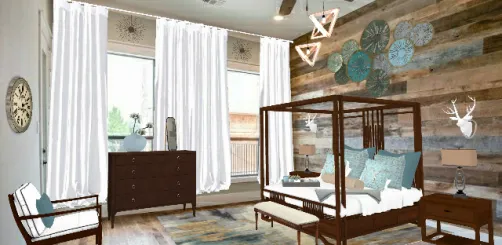 Rustic  Villa Guest Bedroom 