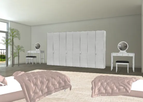 Dormitorio de dos Design Rendering