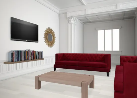 Sala de estar minimalista  Design Rendering