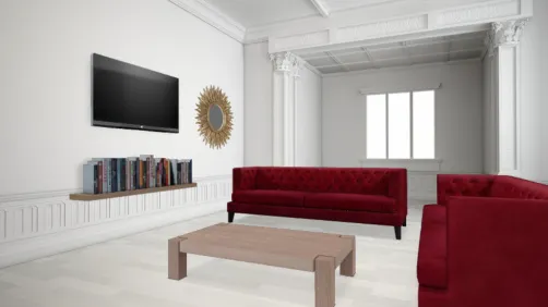 Sala de estar minimalista 