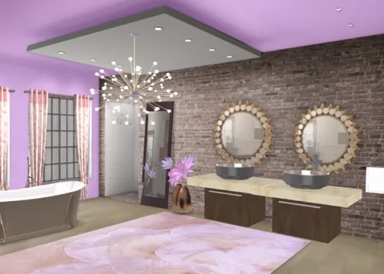 My Lilac bathroom Design Rendering