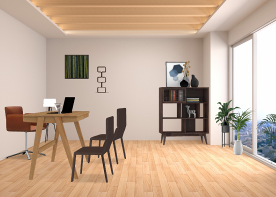 Office design with some greenery Design Rendering
