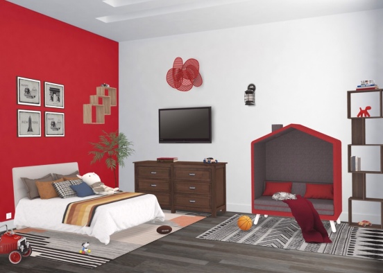 🏀🏈Kids Inspired Bedroom  Design Rendering