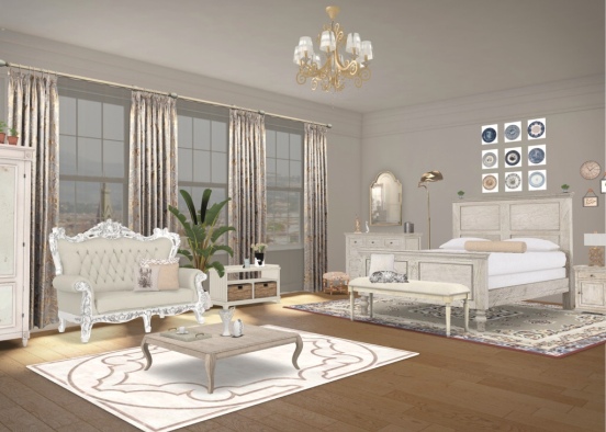 A little Shaby chic inspired bedroom  Design Rendering