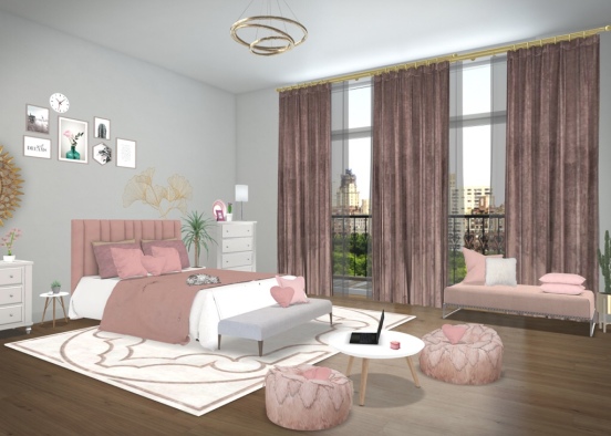 💕Pink Inspired Bedroom  Design Rendering