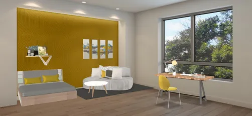 Mustard Yellow Accent Bedroom