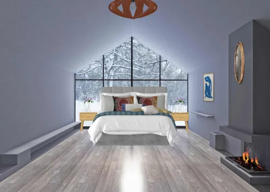 dormitorio tonos ascuros Design Rendering