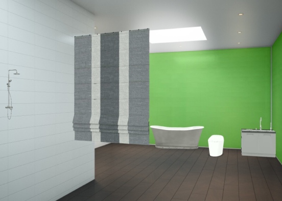 gray and green bathroom  Design Rendering