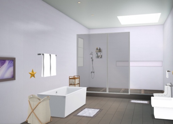 lavender bathroom Design Rendering