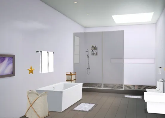 lavender bathroom Design Rendering