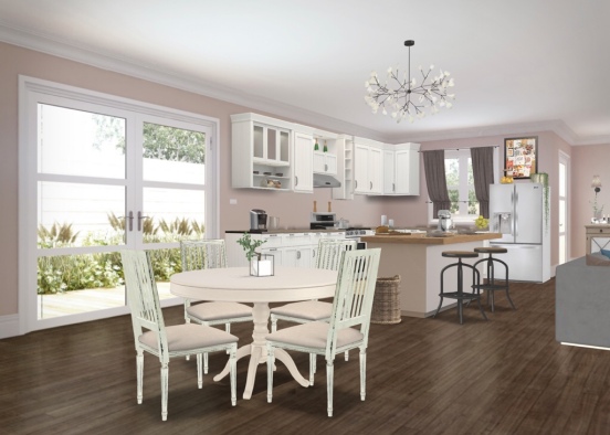 kitchen dining living space Design Rendering