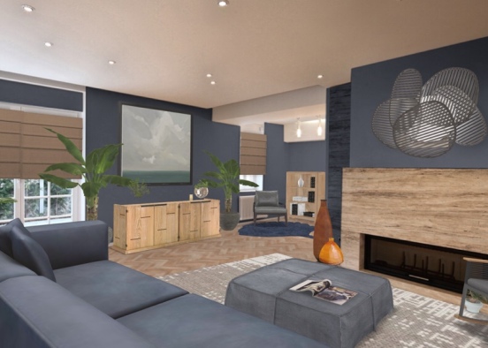 cozy living room Design Rendering