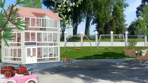 giant playhouse at the backyard