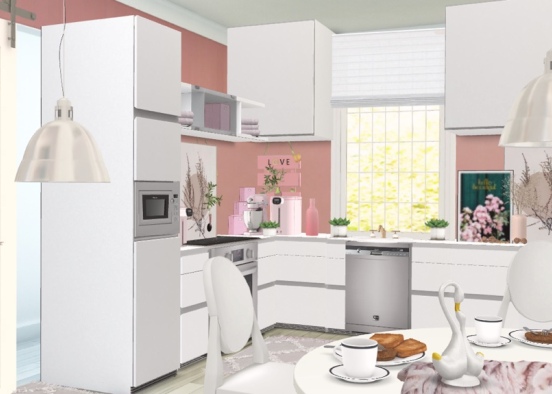 Sakura style kitchen Design Rendering