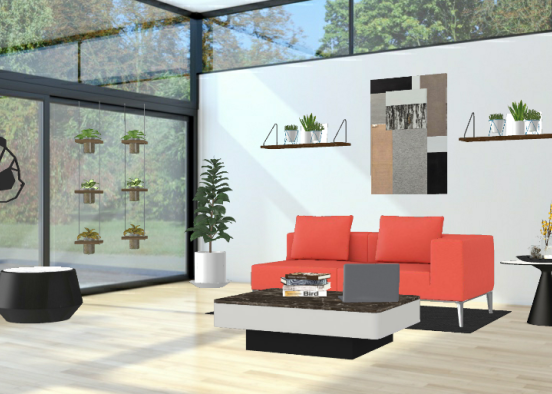 "Simple Modern Living Room" Design Rendering