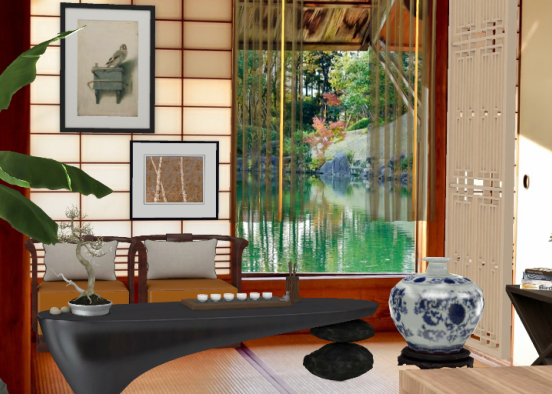 "Japanese Style Living Room" Design Rendering