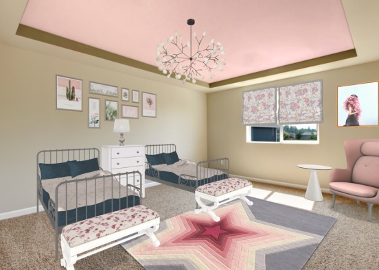 pinky princess room Design Rendering
