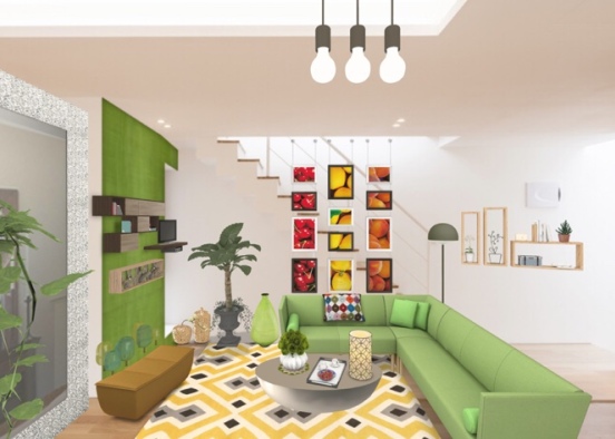 #LivingroomGreen Design Rendering