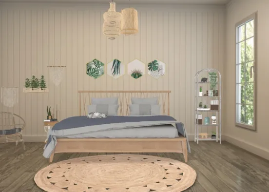 boho bedroom Design Rendering