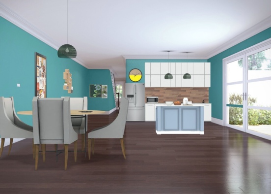 beach house kitchen Design Rendering