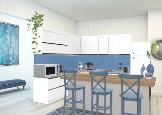bleu kitchen  Design Rendering