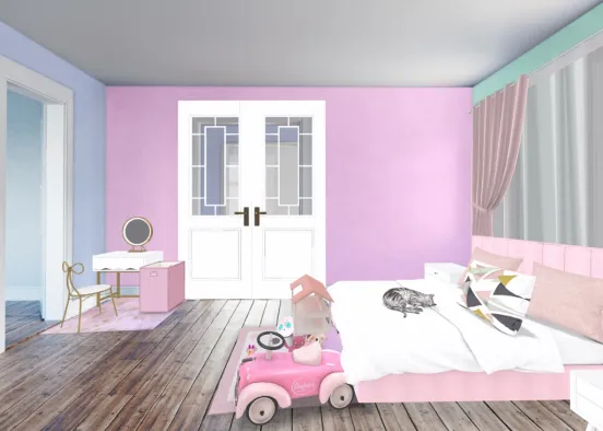 Girl Pink Room 🎀💖🌸🦄 Design Rendering