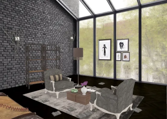 gothic chess living room 💀☠️ Design Rendering