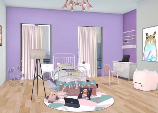Reeeeally nice bedroom 💜 Design Rendering