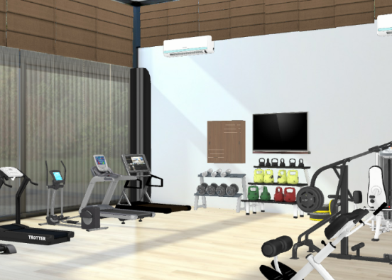 Gym Room Design Rendering