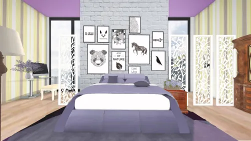 Lavender wabi sabi bedroom